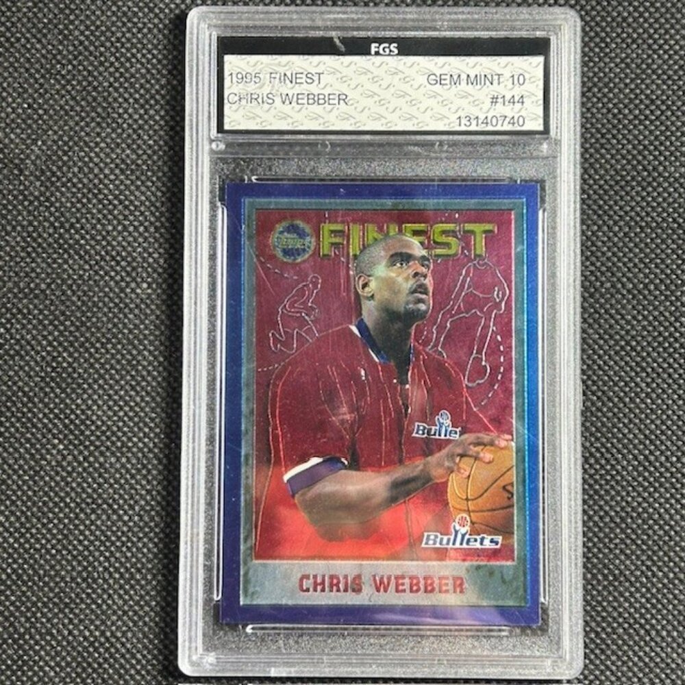 1995-96 Topps Finest Chris Webber #144 HOF FGS 10 GEM MINT Washington Bullets